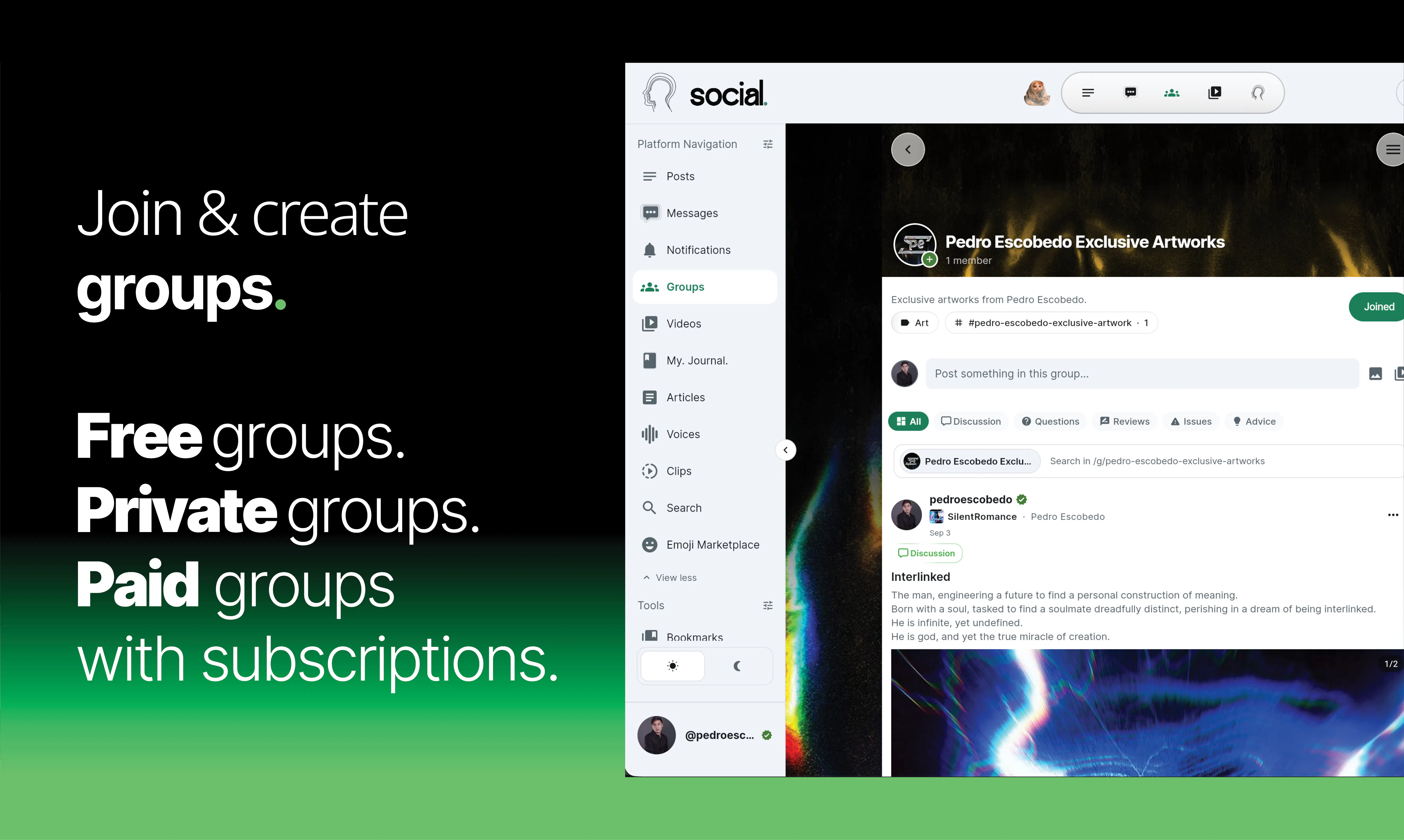 social. profile. gallery image