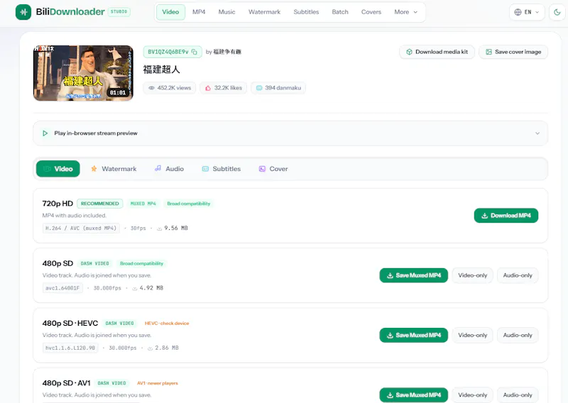 Bilibili Video Downloader screenshot 4