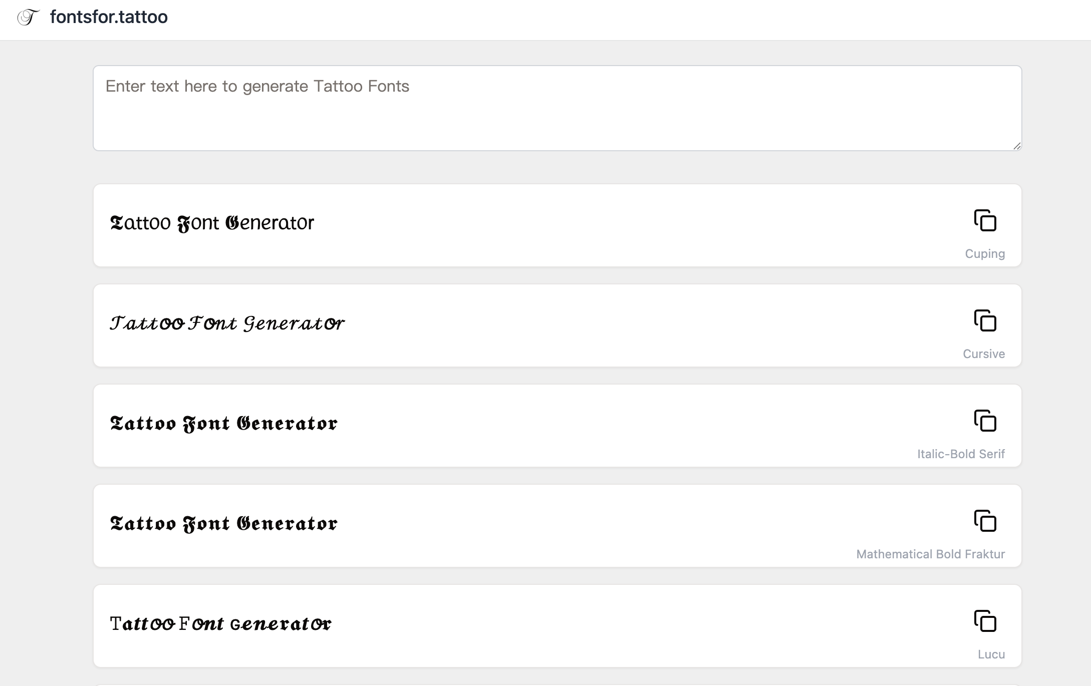 Tattoo Font Generator gallery image