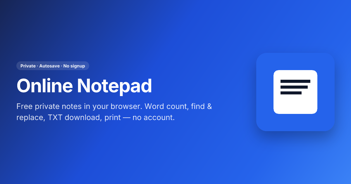 Online Notepad with Autosave & Share gallery image
