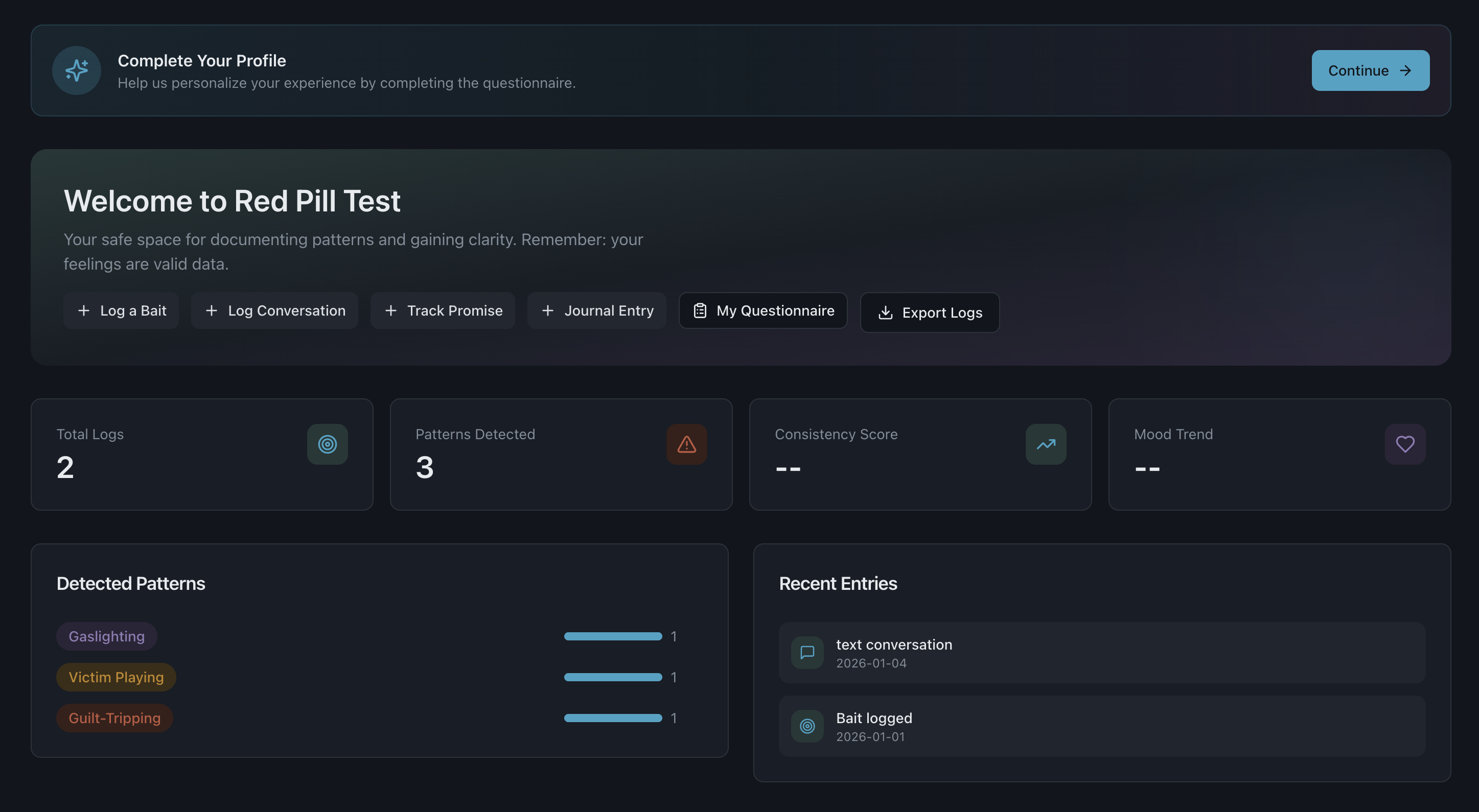 Red Pill Test - Screenshot 3 showing product features and functionality