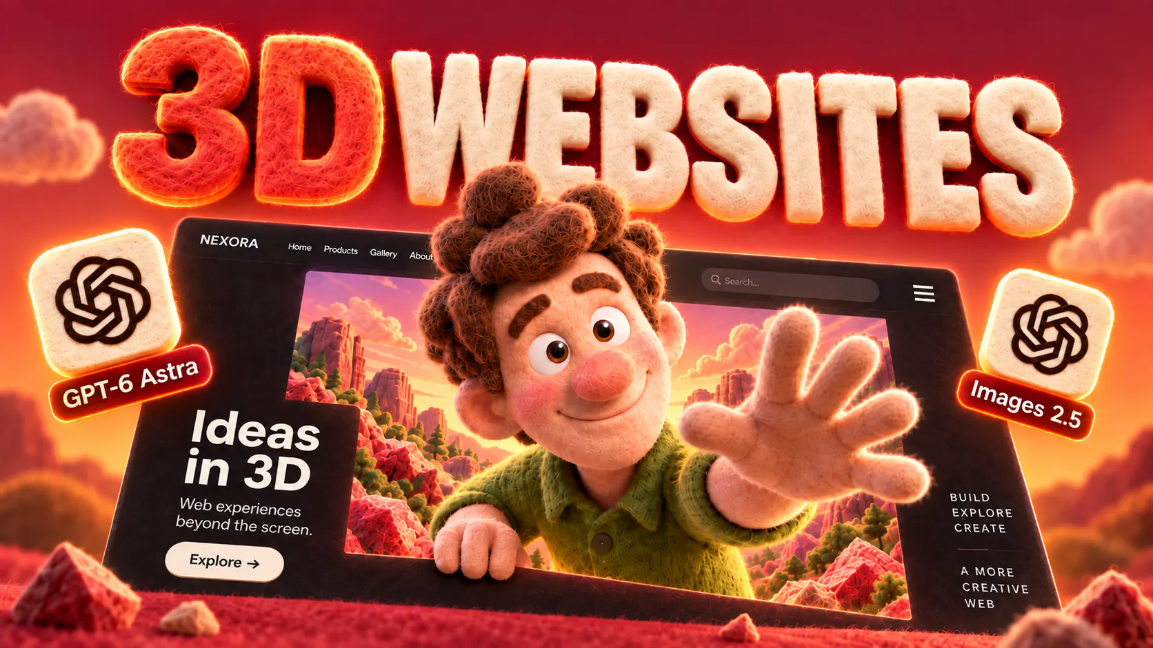 GPT-6 Astra + Images 2.5 = 3D Website logo