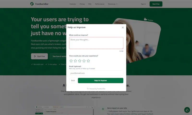 FeedbackBar screenshot 2