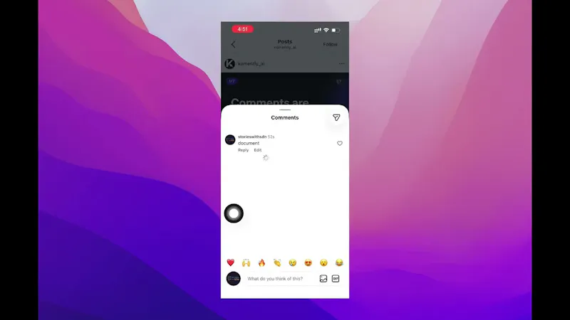Komently screenshot 1 (video preview)