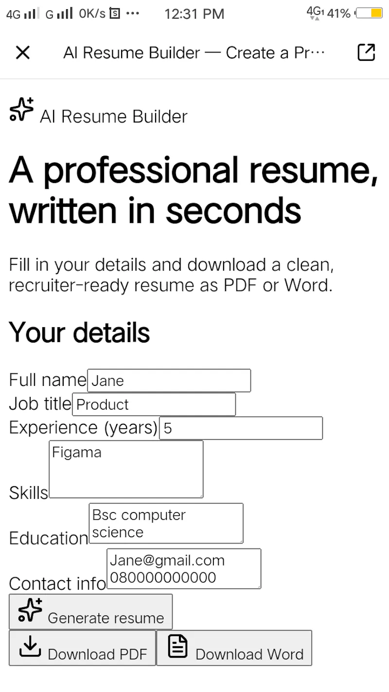 https://resume-magic-wand-52.lovable.app screenshot 2