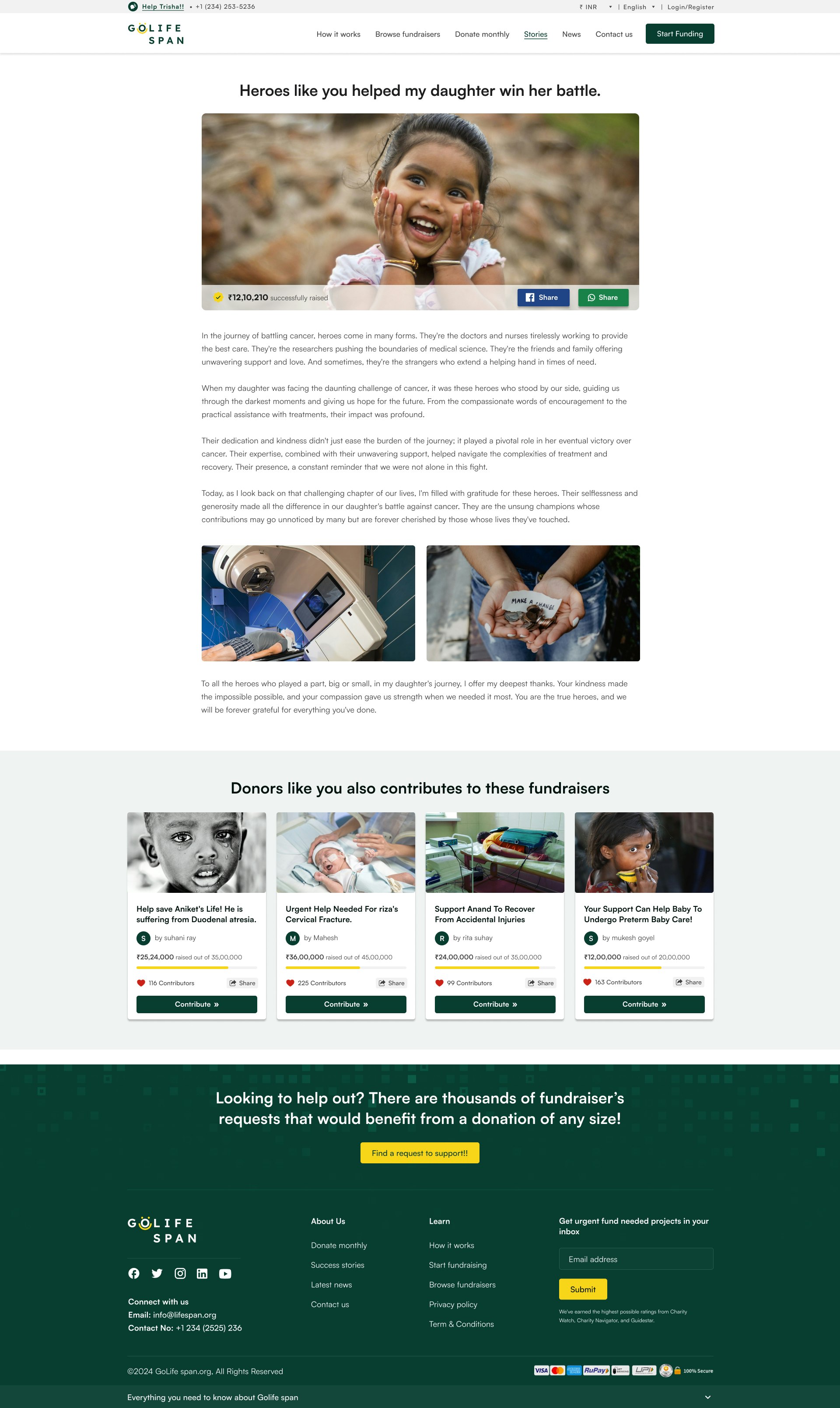 Golife Fundraising Website Template HTML gallery image