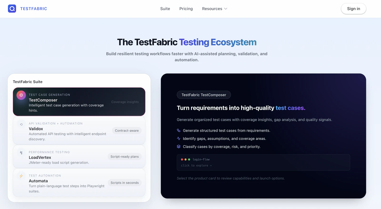 TestFabric screenshot 4