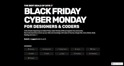 Black Friday Cyber Monday Deals for Designers & Coders gallery image