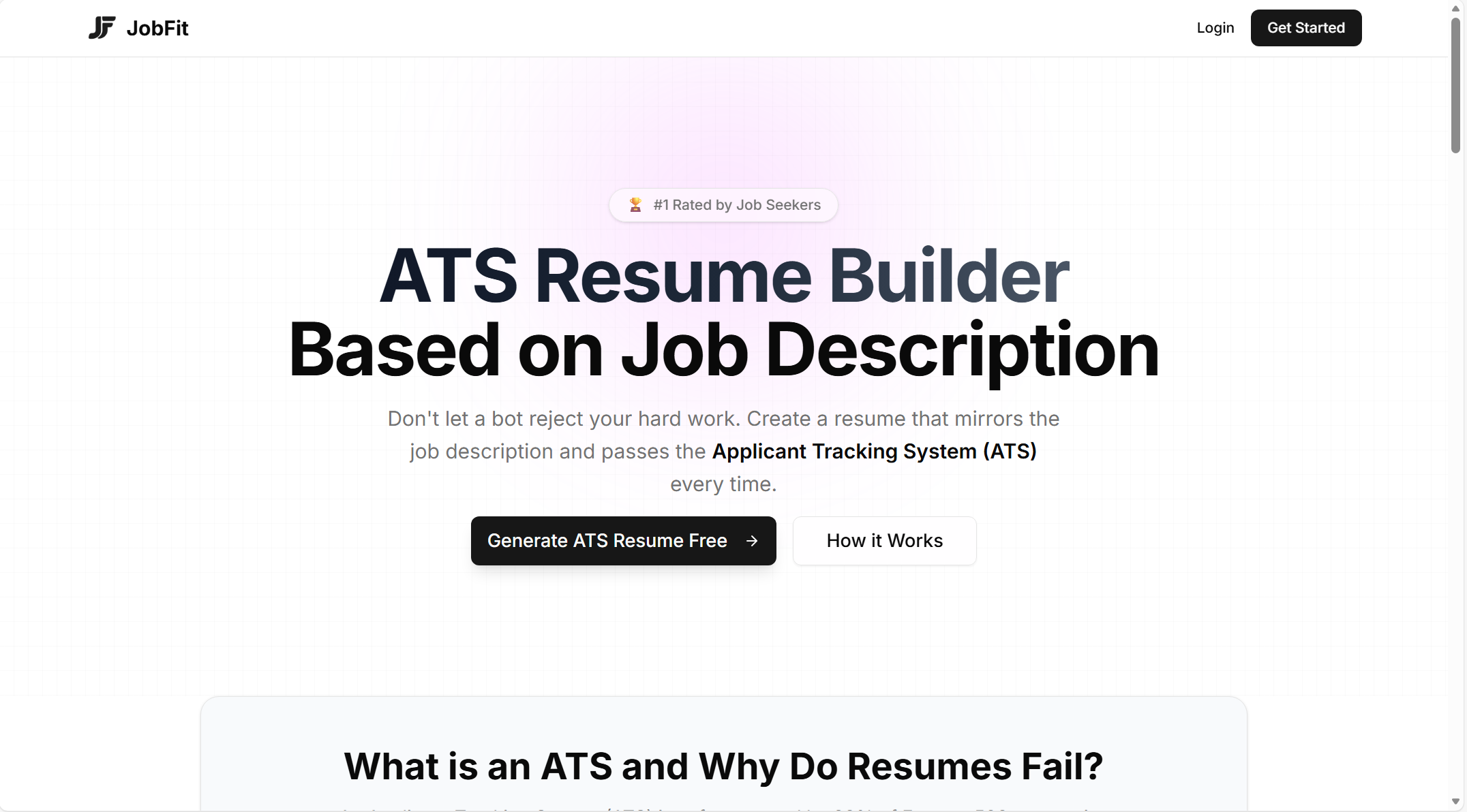 ATS Resume Builder - Main product screenshot demonstrating key features and user interface