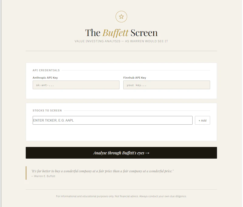 The Buffett Screen screenshot 1