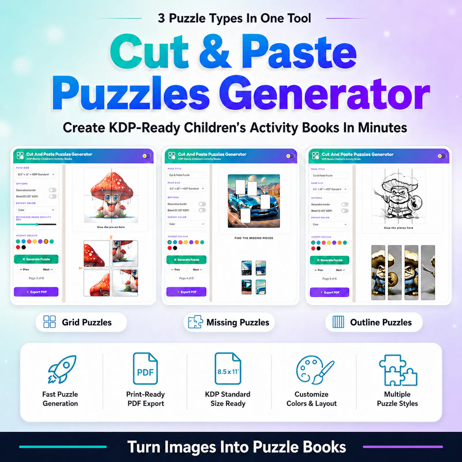 Cut And Paste Puzzles Generator screenshot 2
