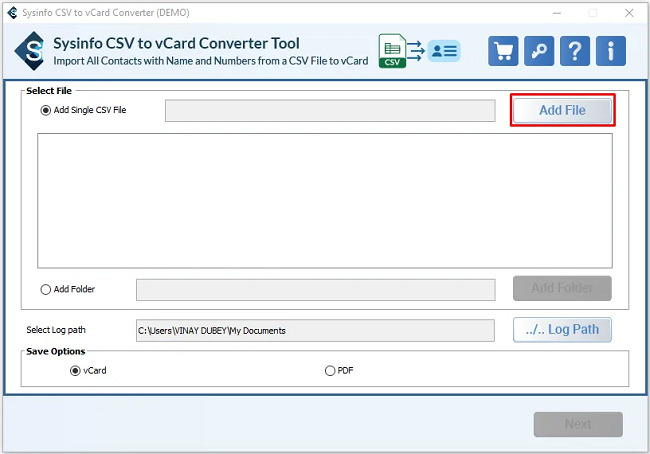 Sysinfo CSV到VCARD转换器媒体1