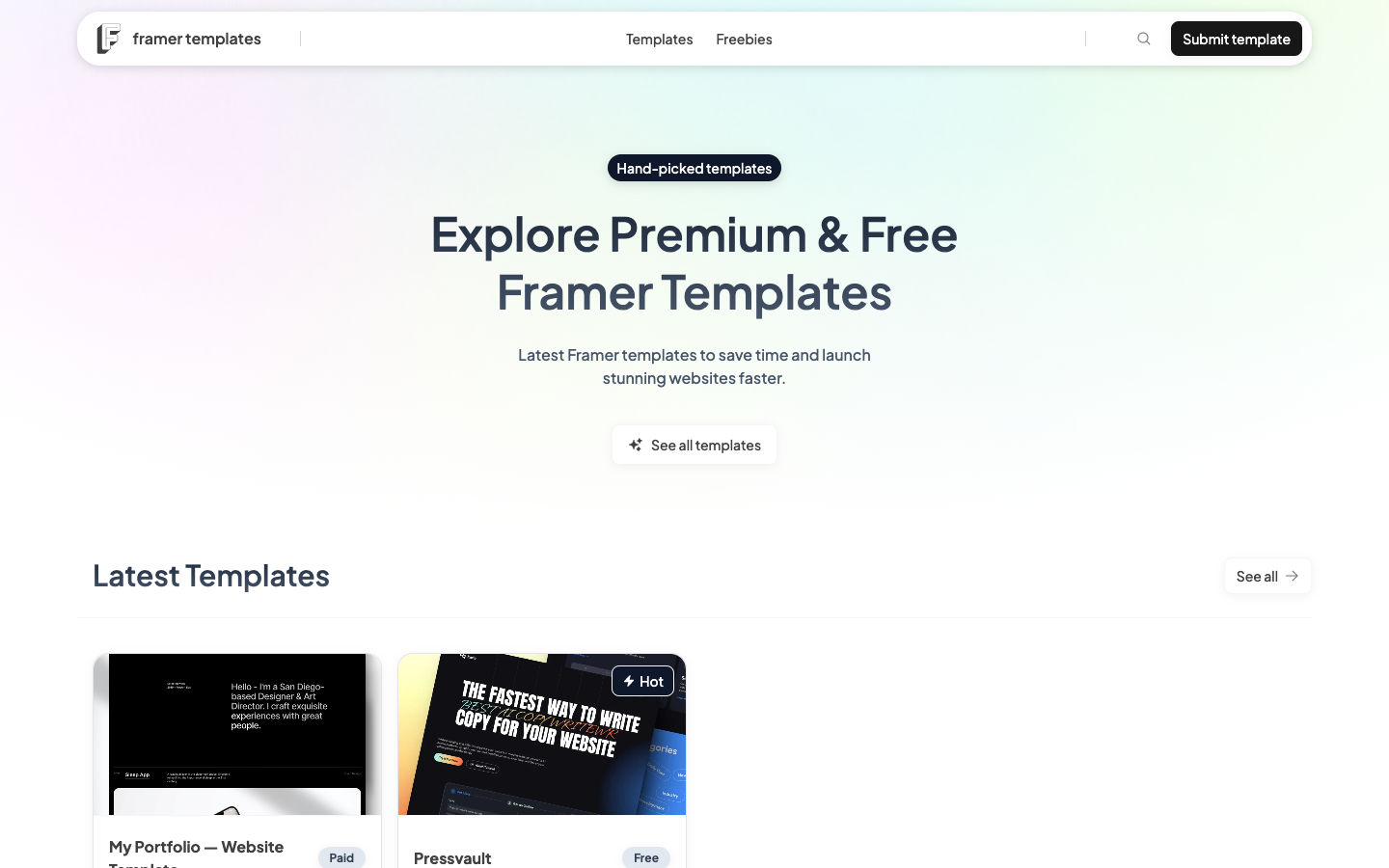 Framer şablonları FYI - Elle seçilmiş premium ve ücretsiz çerçeve şablonları kütüphanesi medya 1