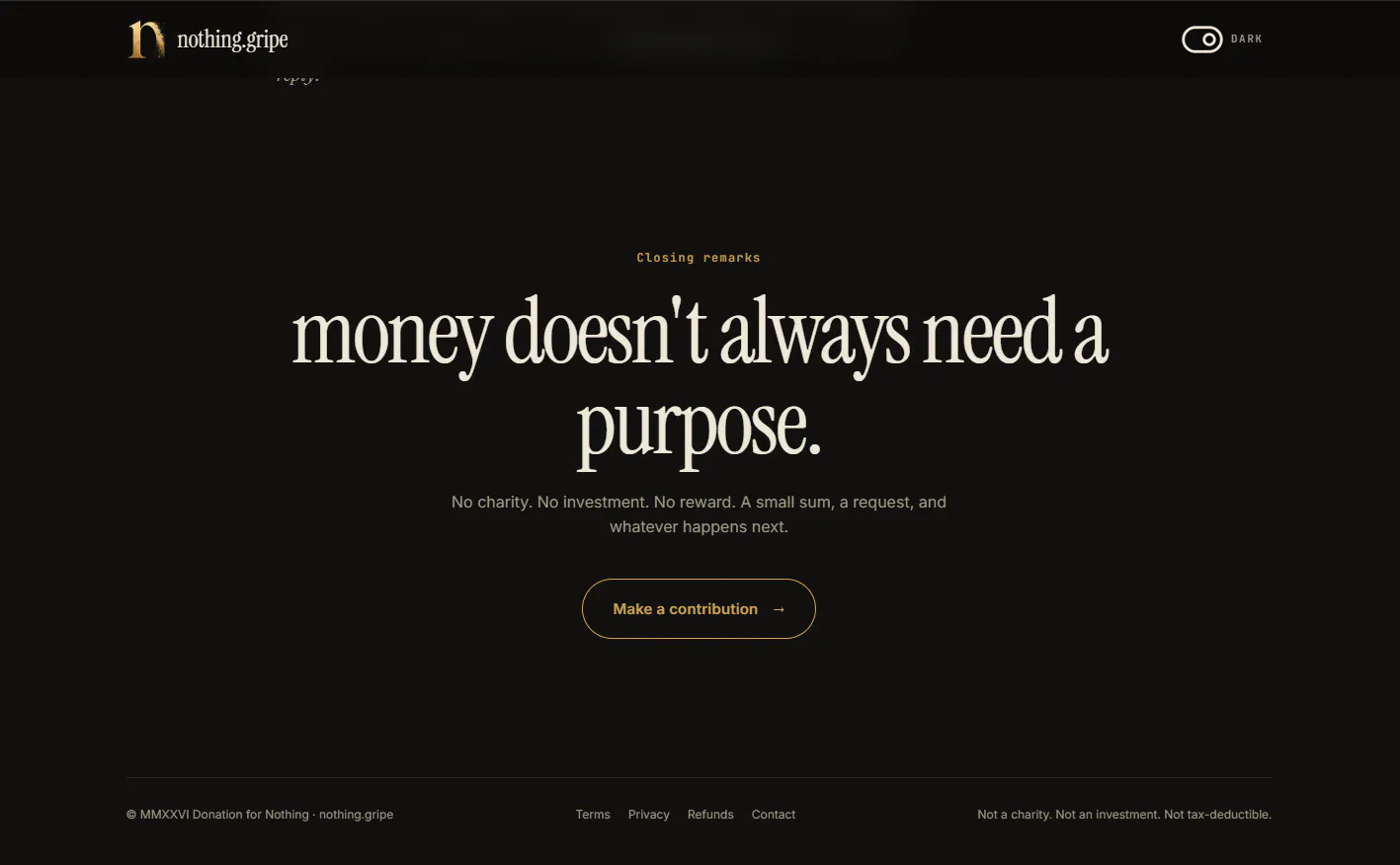 Donation for Nothing gallery image