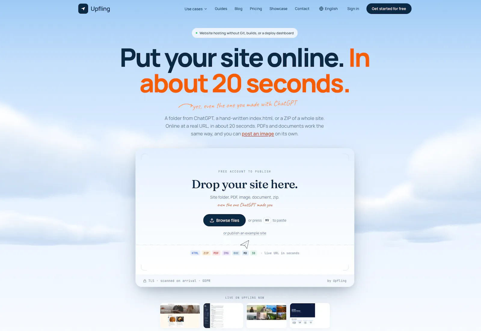 Upfling.host screenshot 2