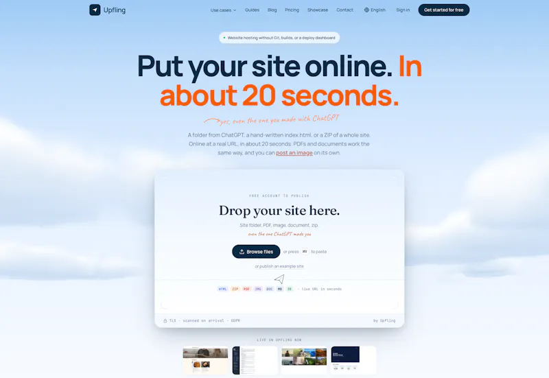Upfling.host screenshot 2