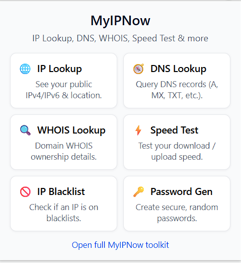 MyIPNow – IP & Network Tools - Screenshot 2 showing product features and functionality