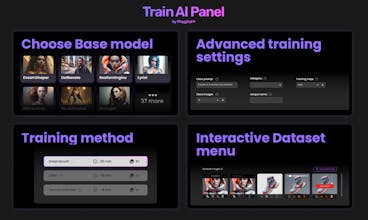 Semplice percorso di IA - Scopri la facilità nell&rsquo;utilizzare AI Train Panel per addestrare avatar personalizzati, con un processo di generazione fluido e diverse opzioni di modelli.