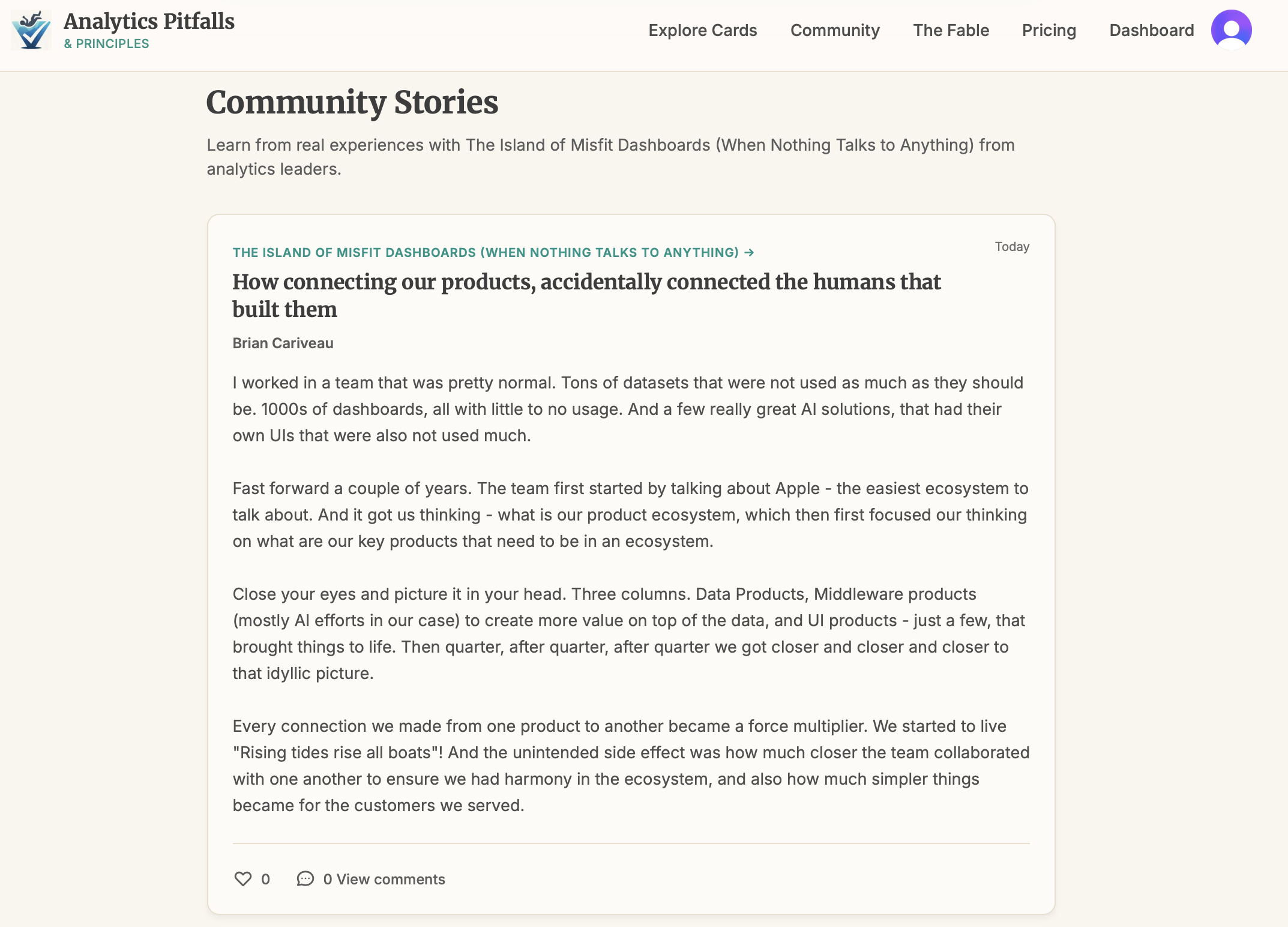 Analytics Pitfalls & Principles - Screenshot 5 showing product features and functionality
