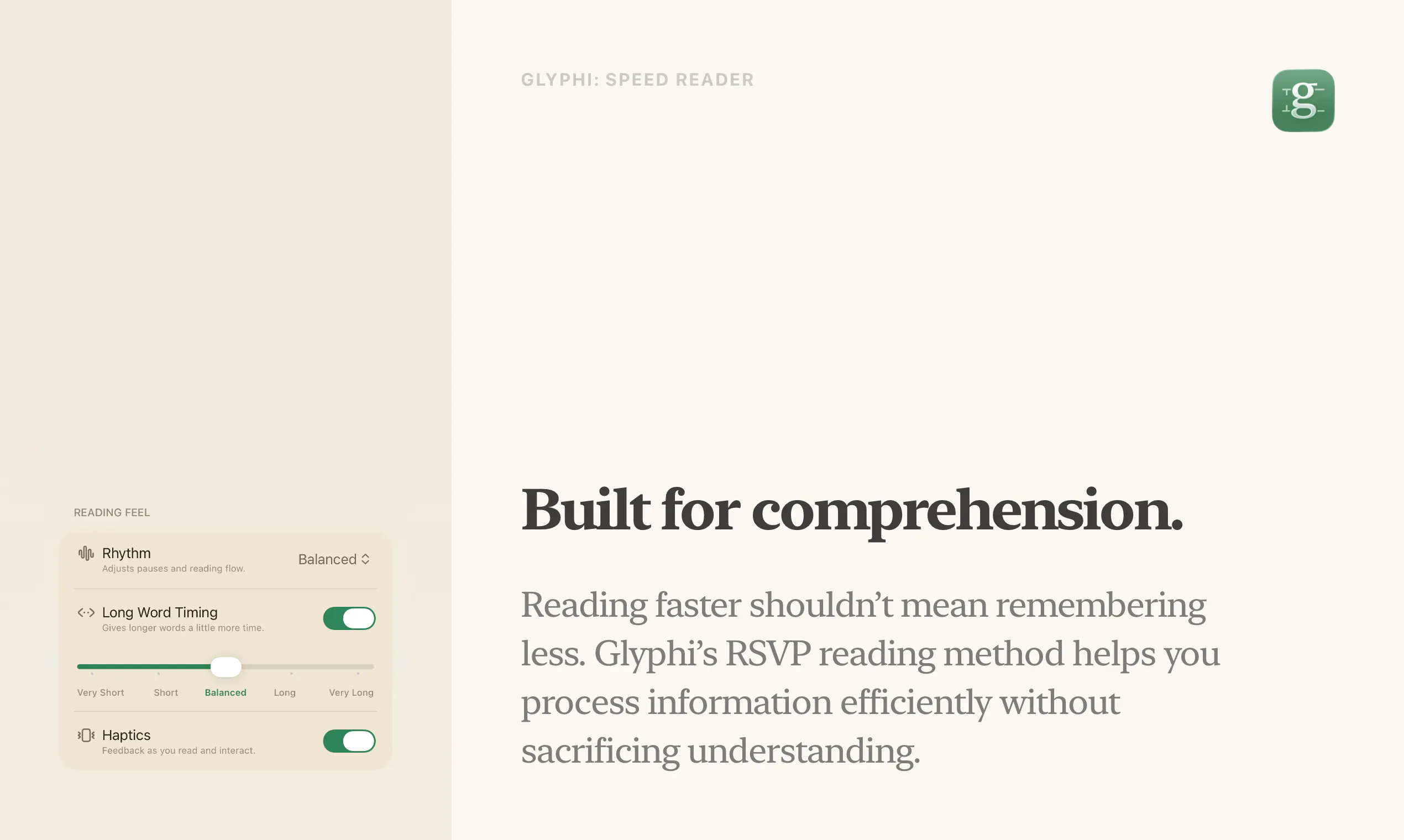 Glyphi: Speed Reader gallery image