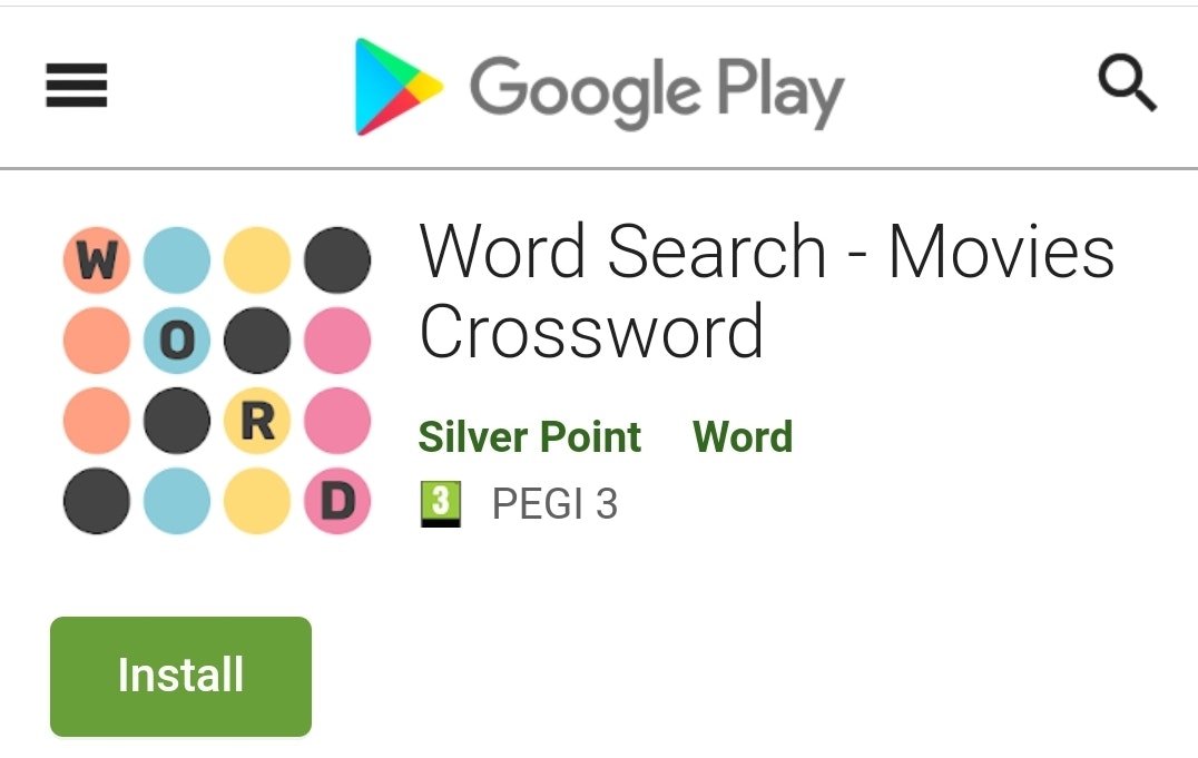 Word Search - Movies Crossword