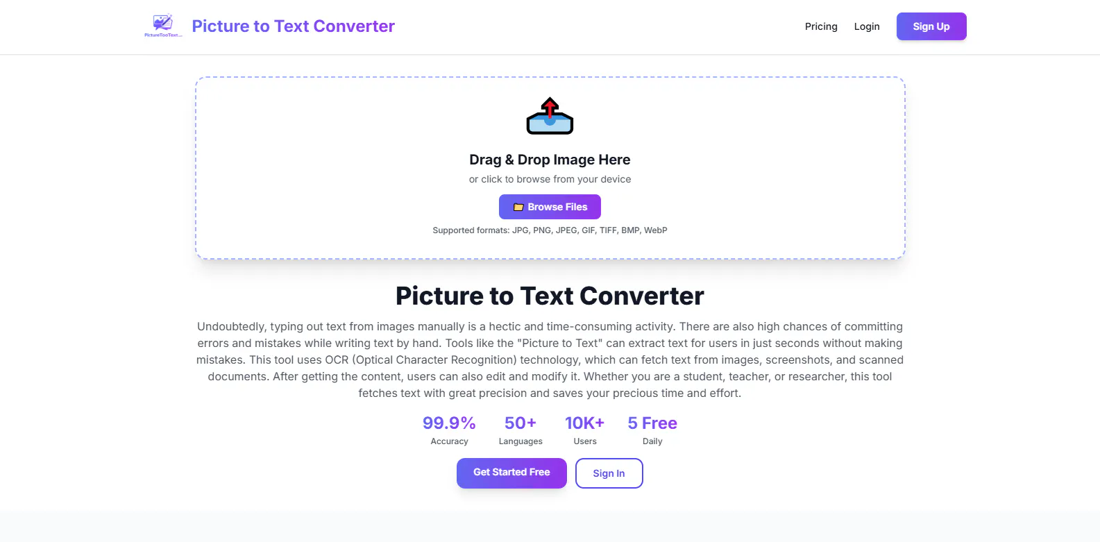Picture to Text Converter product banner
