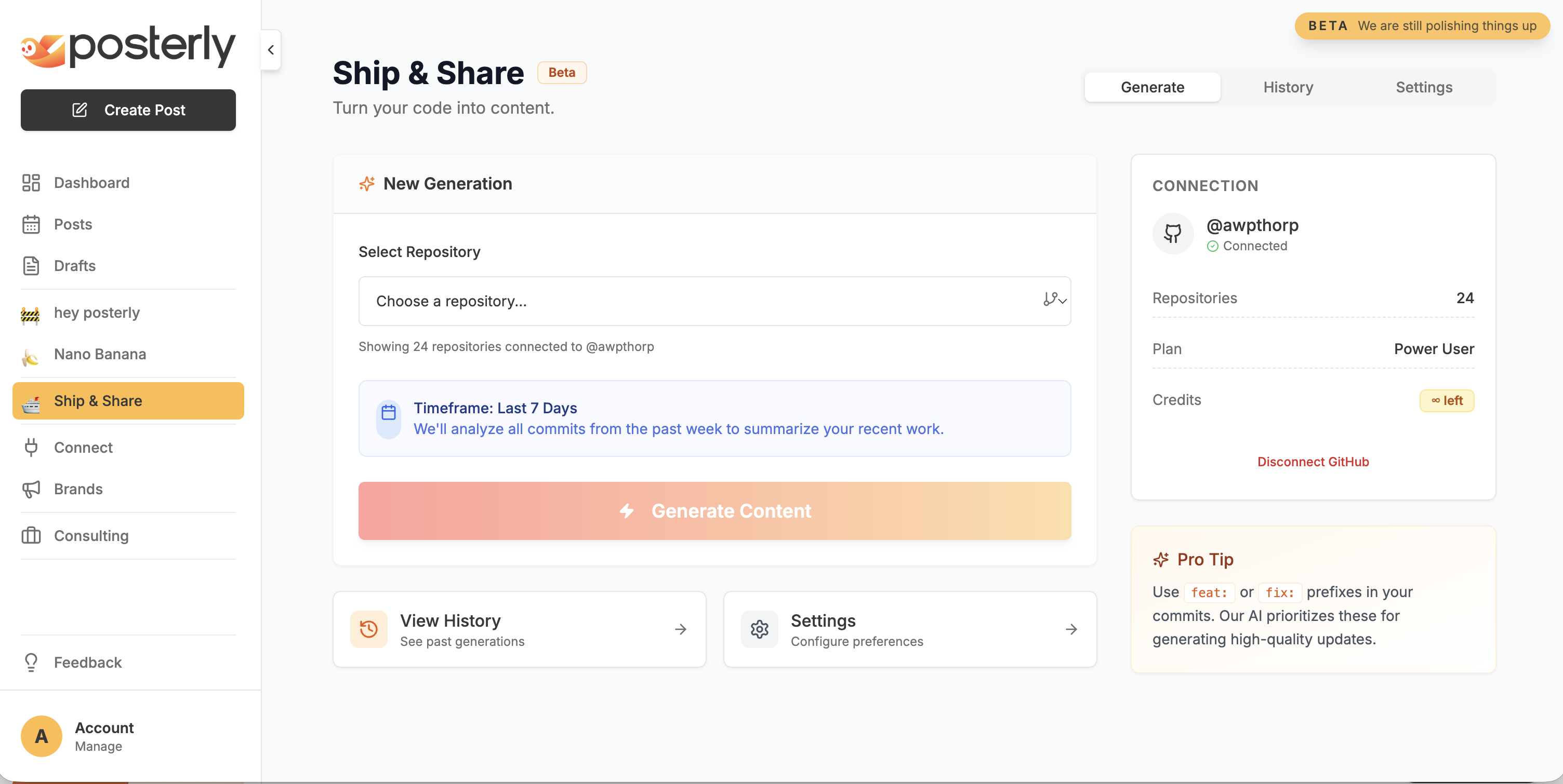 Posterly - AI-Powered Social Media Tool gallery image