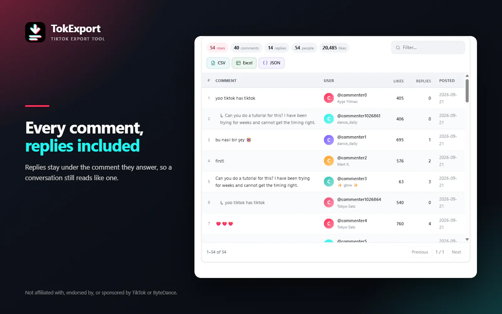 TokExport screenshot 3