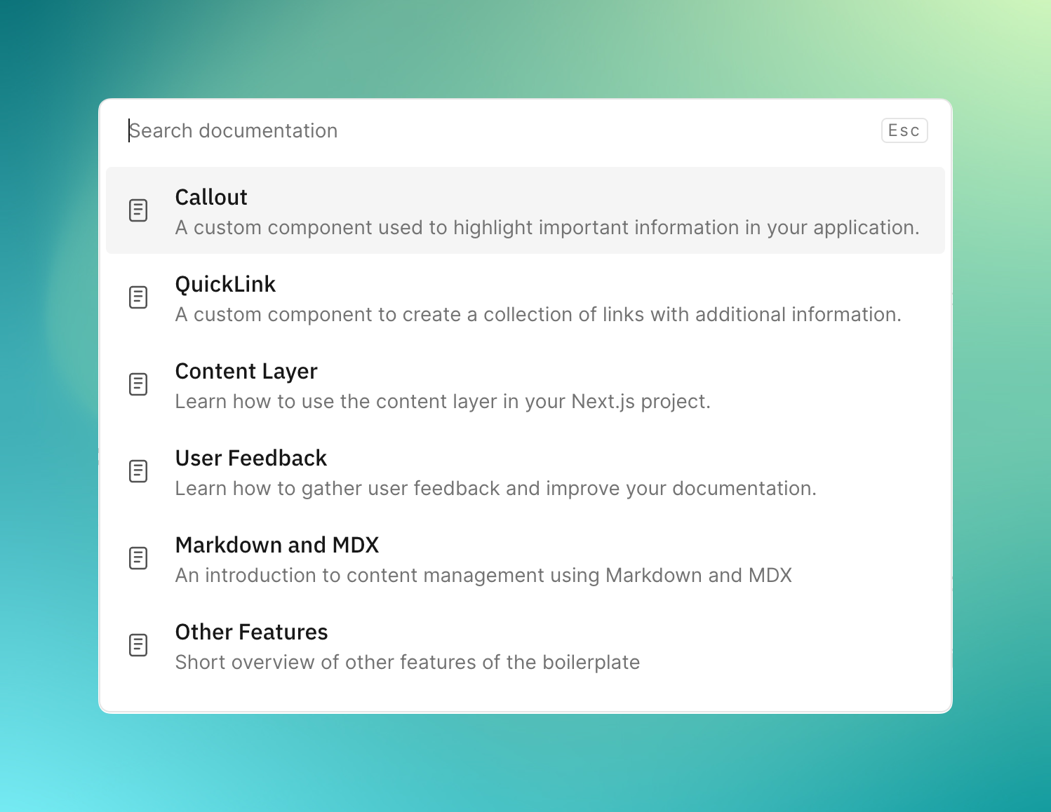 Píblicos - Un punto de partida para su sitio web de documentación NextJS media 4
