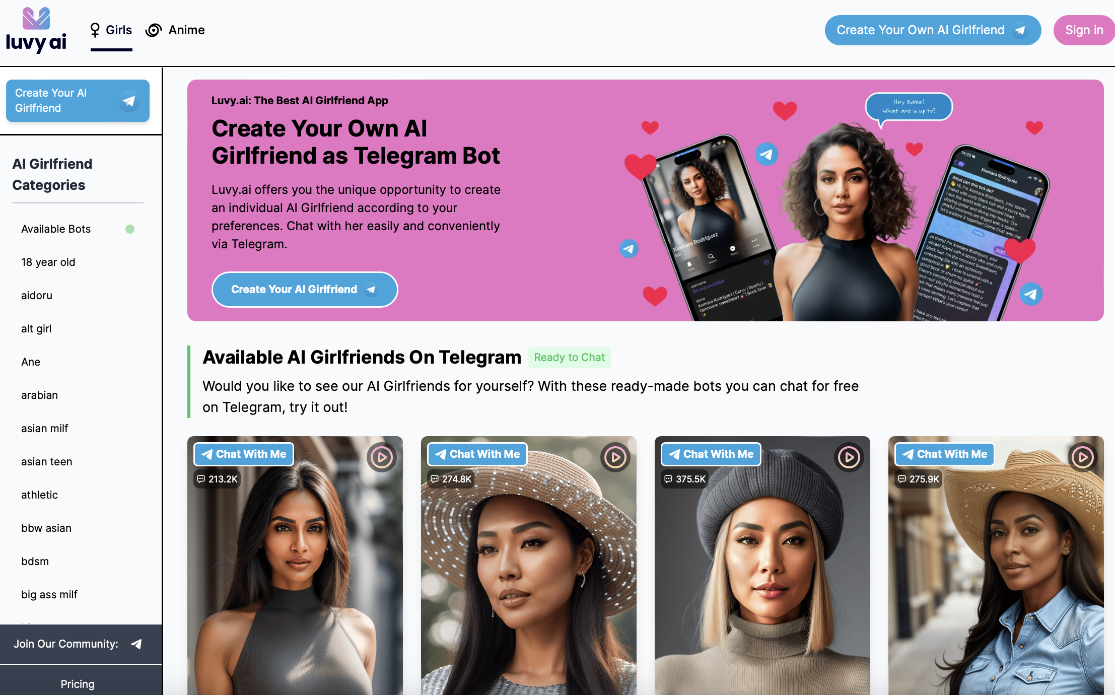 Luvy.ai - Создайте свою собственную девушку из искусственного интеллекта в качестве бота Telegram медиа 1