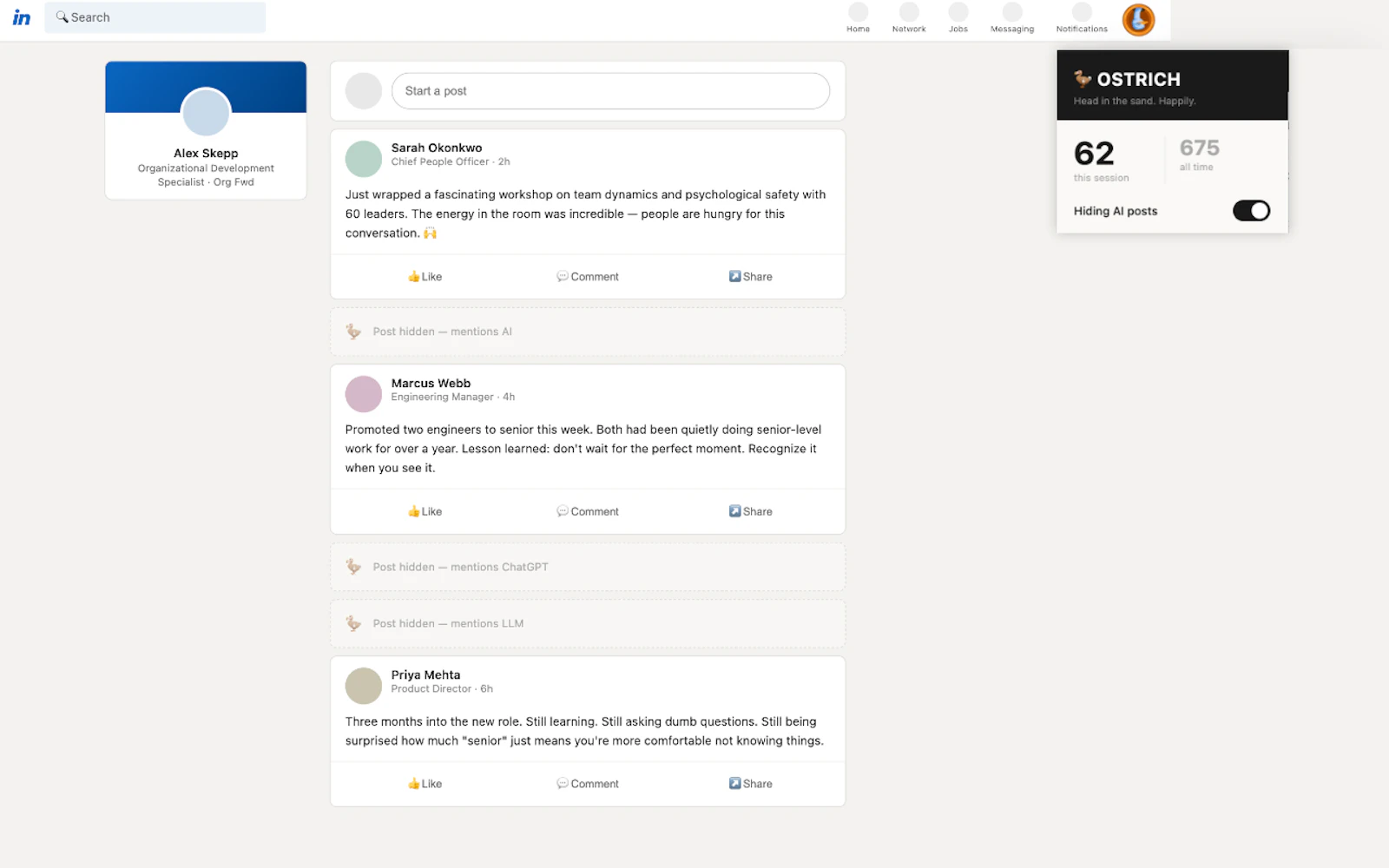 Ostrich for Chrome screenshot 1