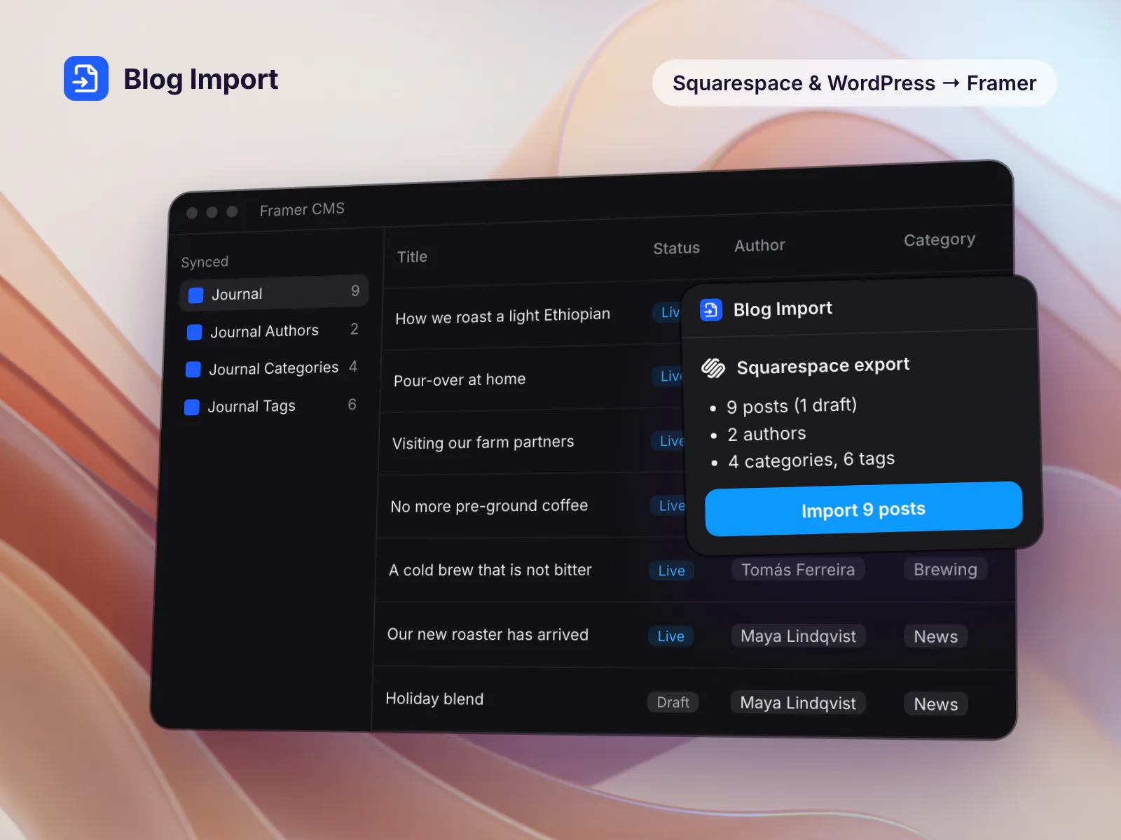 Blog Import for Framer gallery image