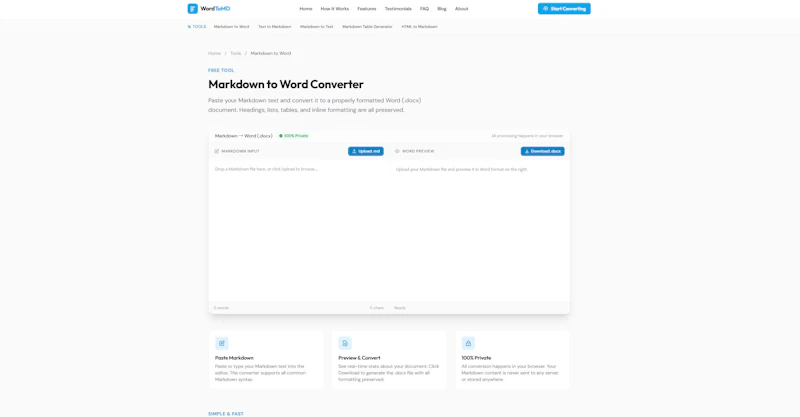 WordToMD — Word to Markdown Converter screenshot 2