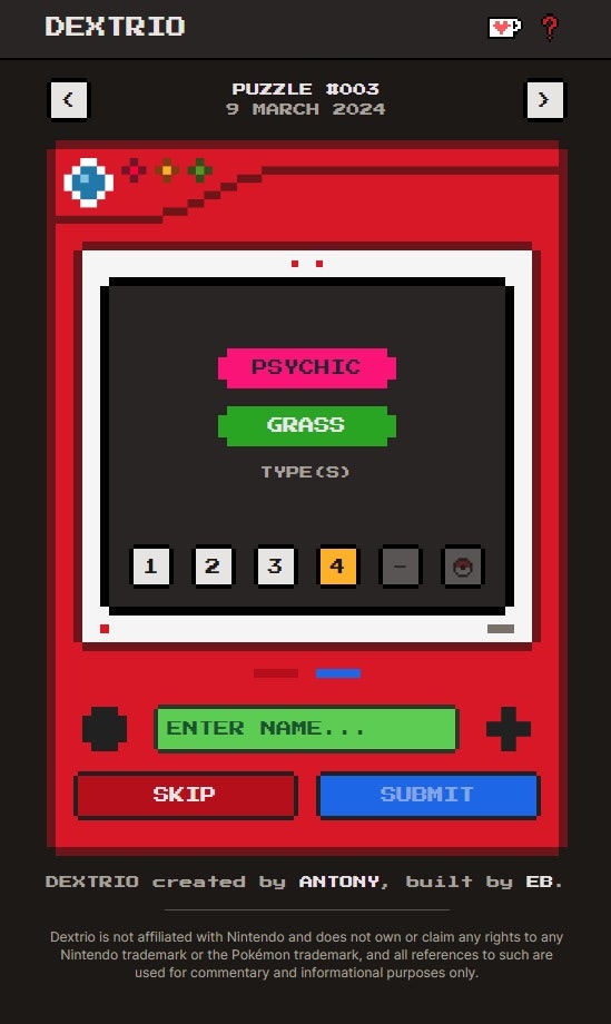 Media Dextrio - Pokemon meneka permainan 3