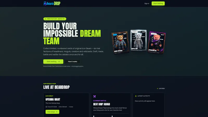 Beardrop — Build your Bear Dream Team screenshot 1