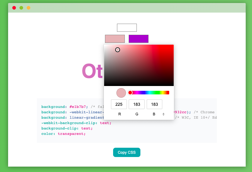 Simple text gradients generator gallery image