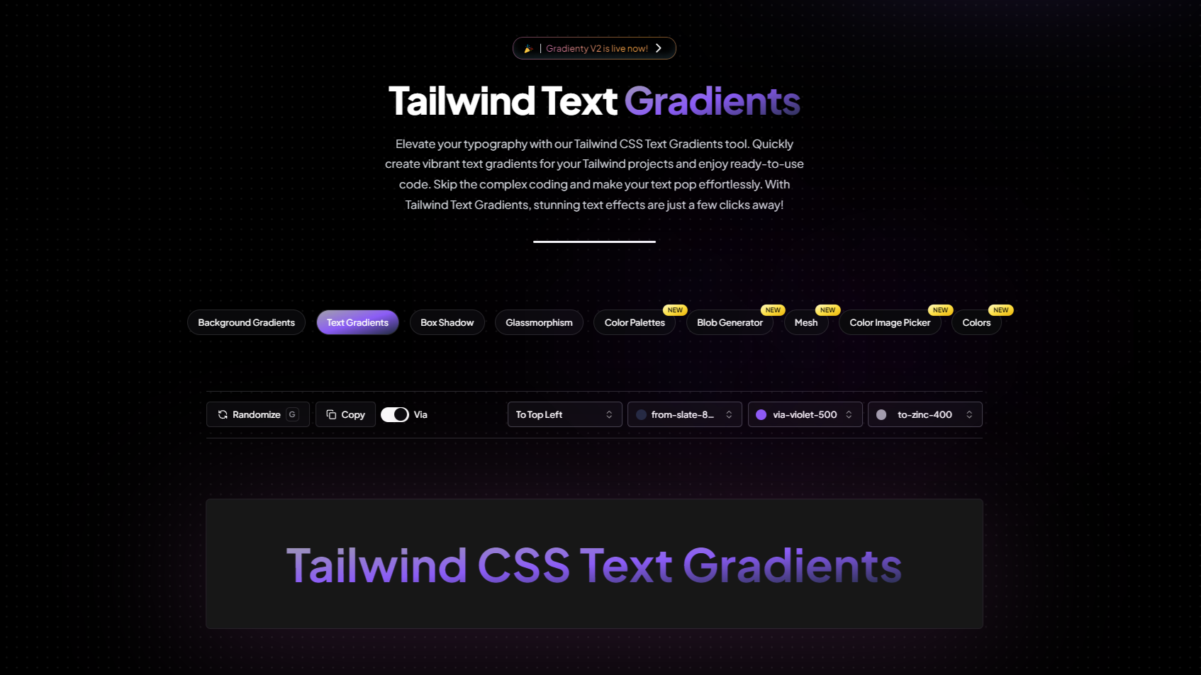 Gradienty 2.0 - CSS gradyanları, metin, gölgeler ve paletler kolayca oluşturun medya 10