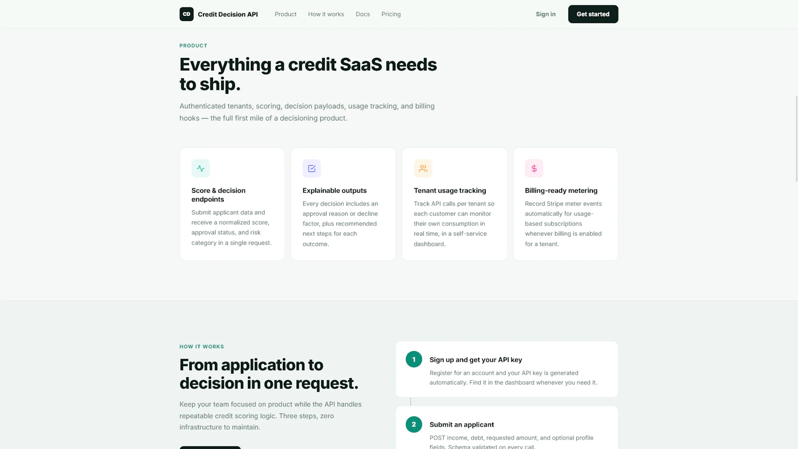 Credit Decision API screenshot 2