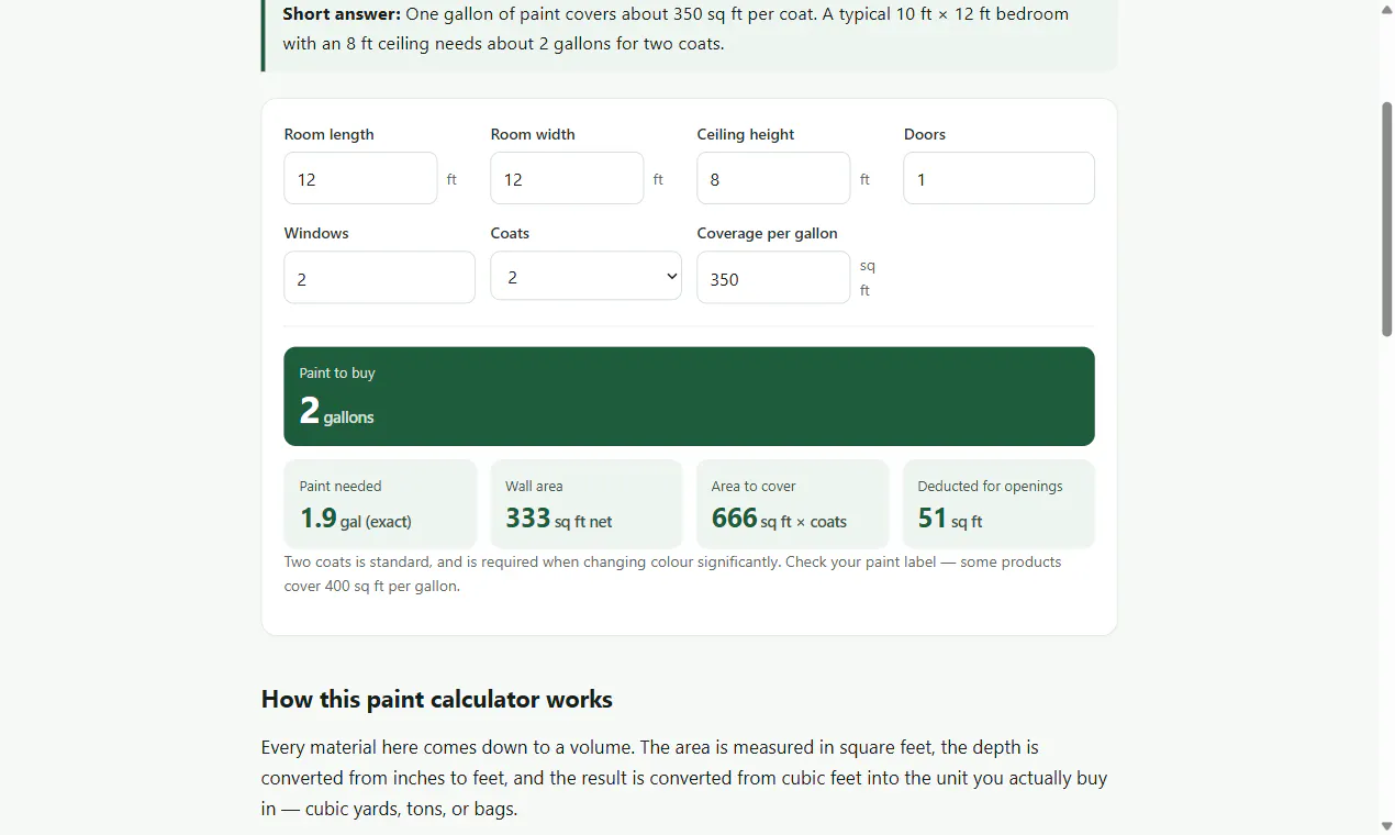MaterialCalc — How Much Do You Need? gallery image