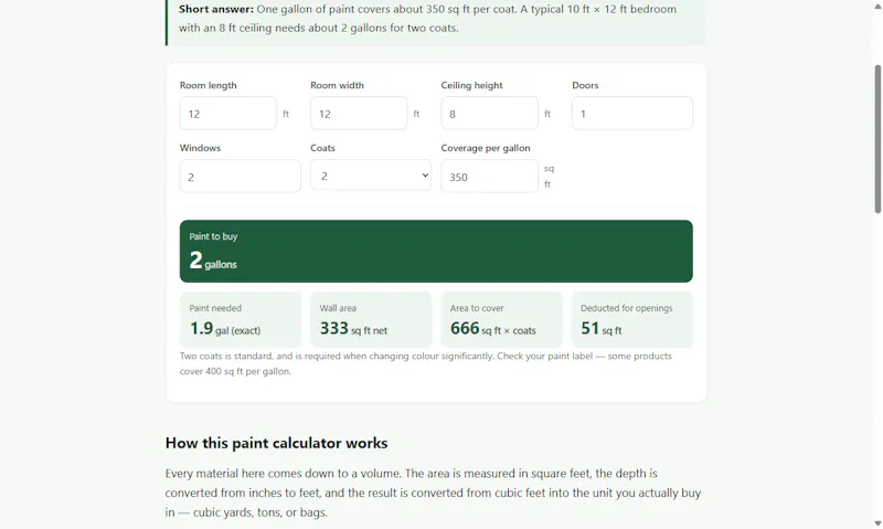 MaterialCalc — How Much Do You Need? screenshot 2