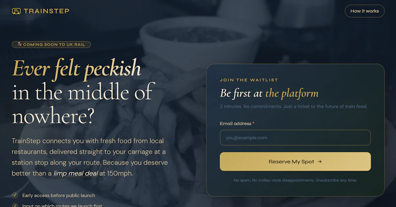 TrainStep: On-train Food Delivery screenshot 1