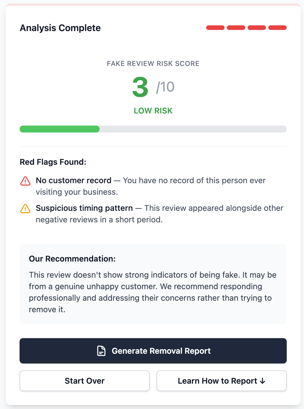 Fake Google Review Checker - Main product screenshot demonstrating key features and user interface
