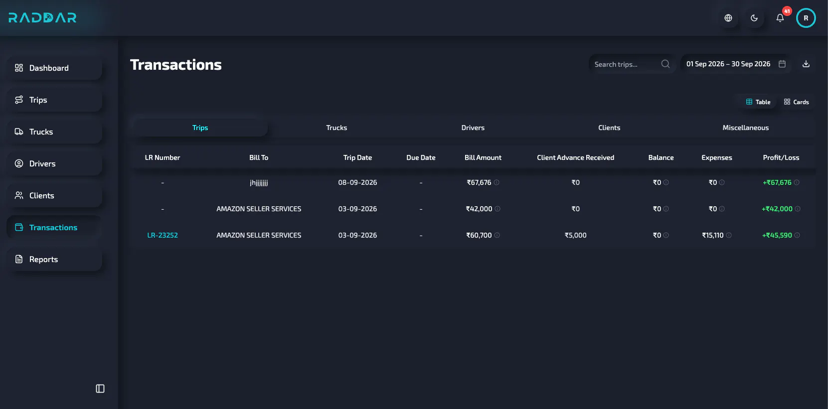 Raddar screenshot