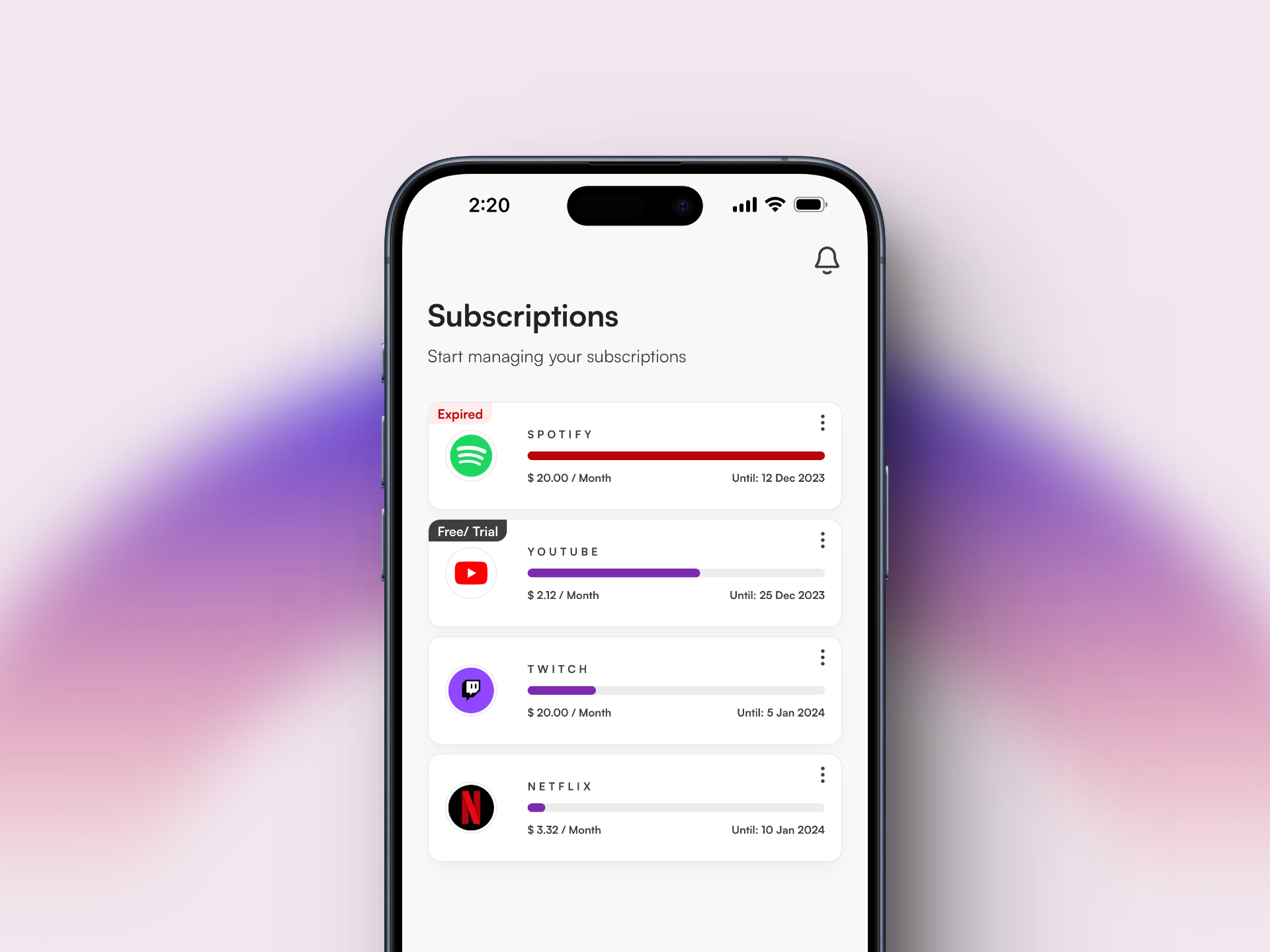 subs - tracking subscription gallery image