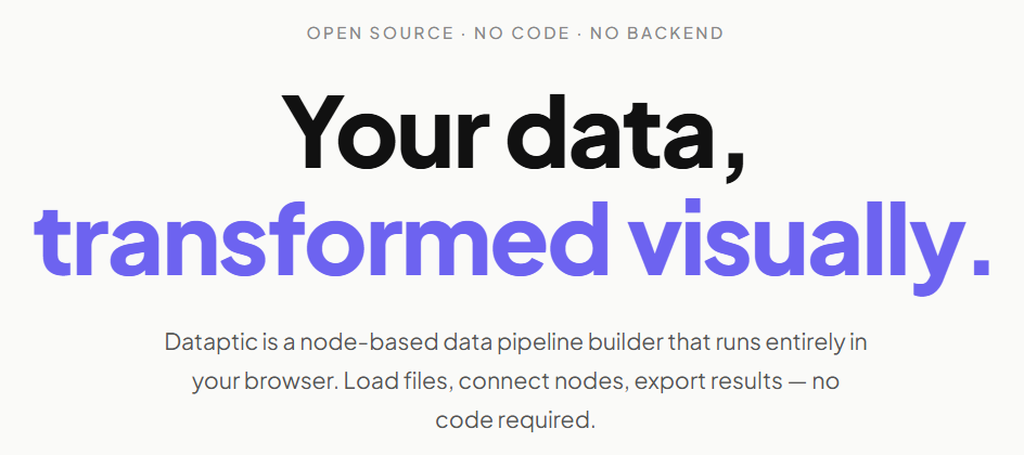 Dataptic — Visual Data Pipeline Builder gallery image