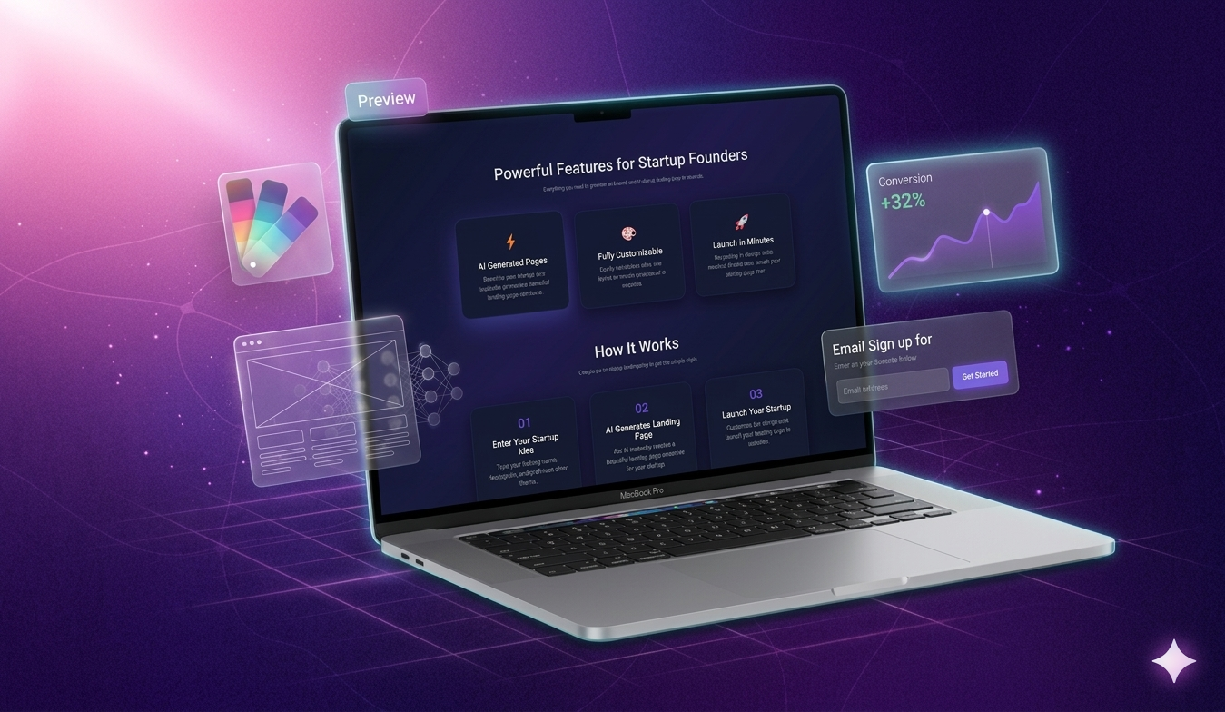 AI SaaS Landing Page Template  - Product Hunt launch logo and brand identity