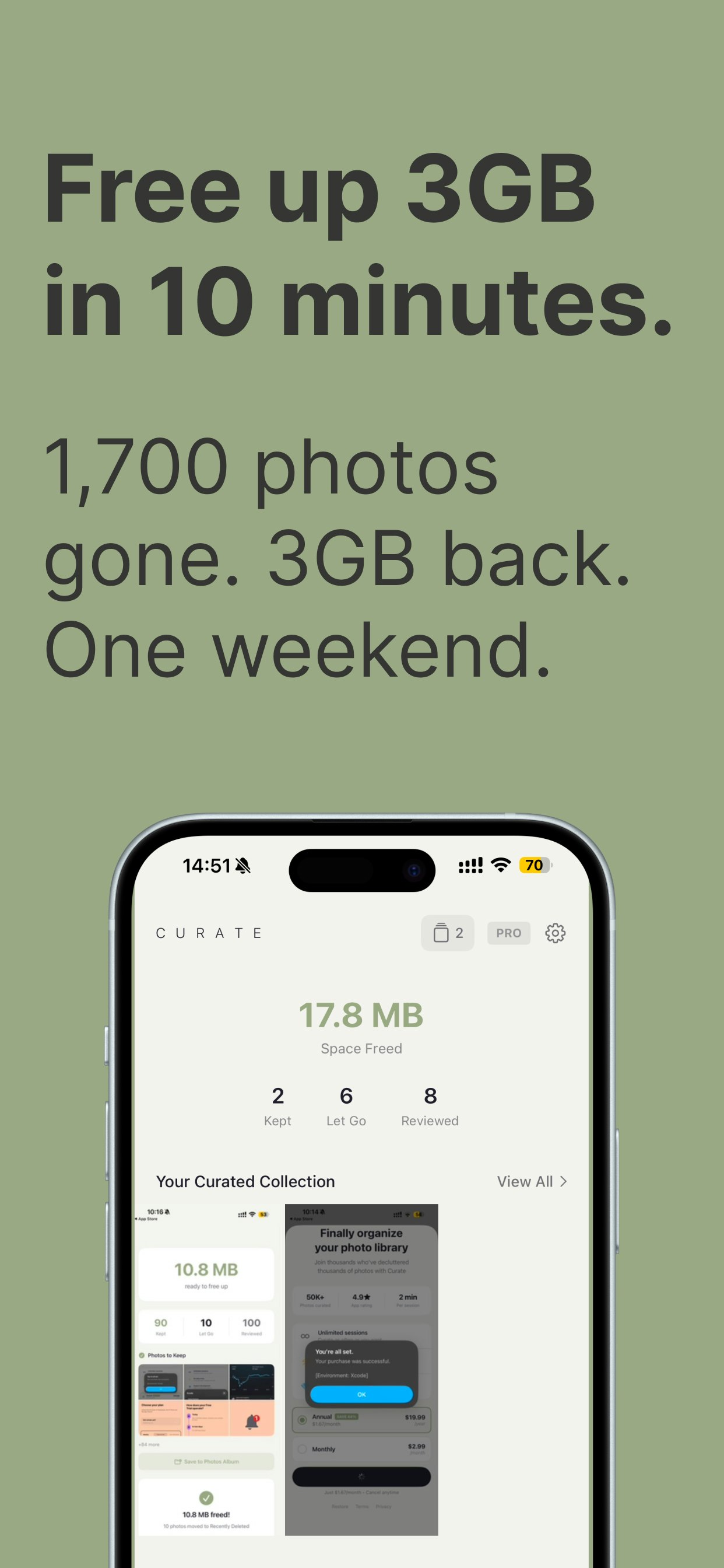 CURATE - Screenshot 2 showing product features and functionality