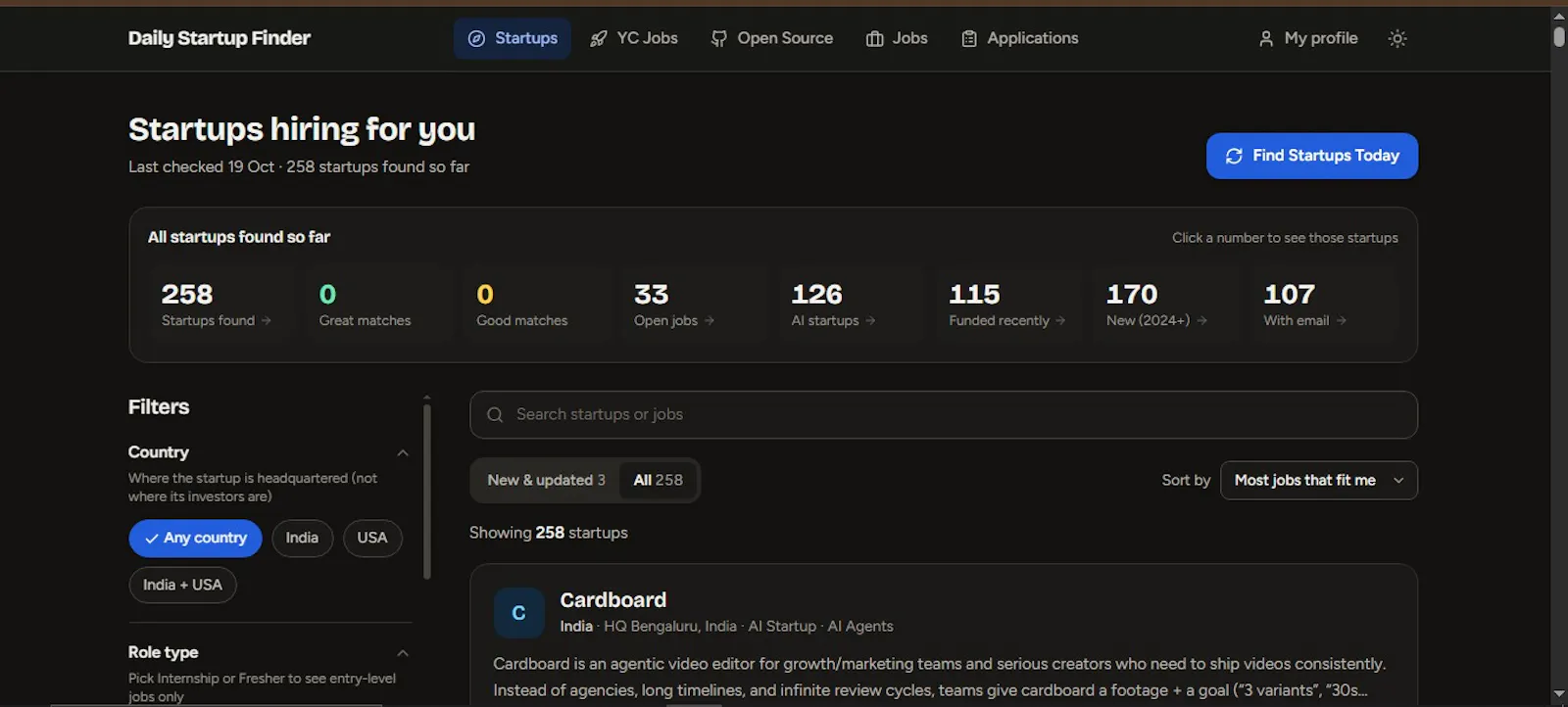 Startup Finder screenshot 2