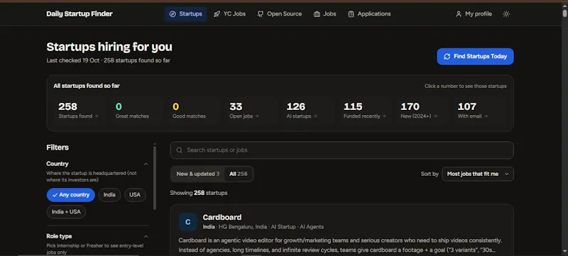 Startup Finder screenshot 2