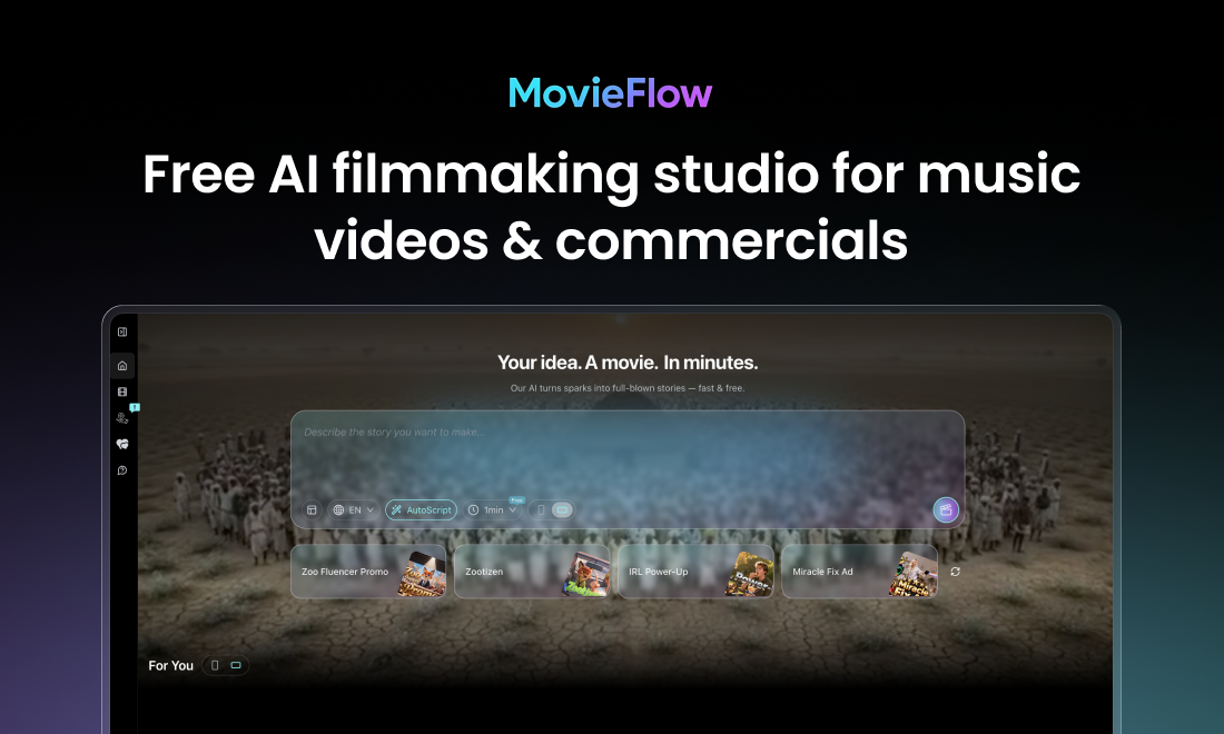 MovieFlow - Main product screenshot demonstrating key features and user interface